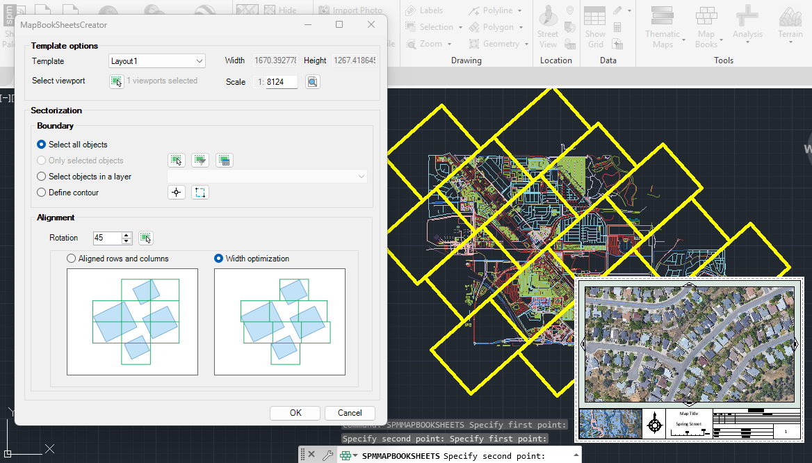 Impresión automatizada de series de mapas y atlas territoriales en CAD