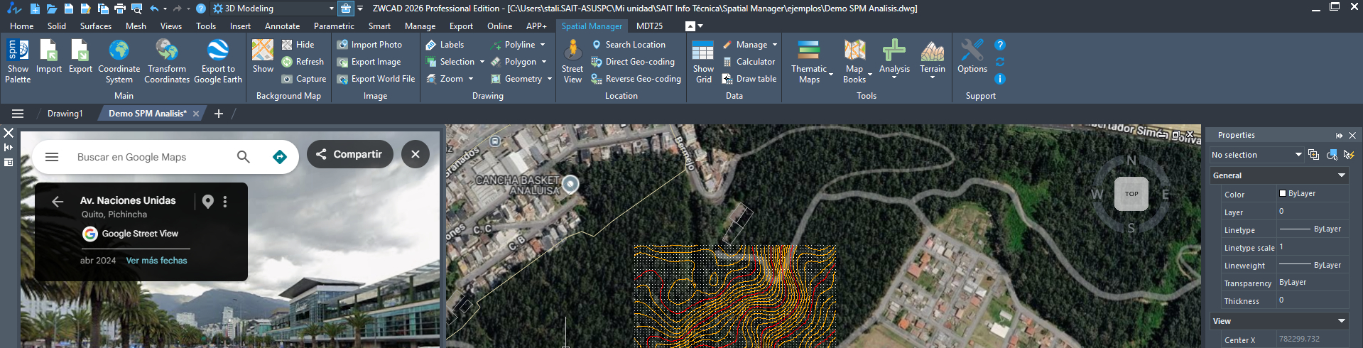 Spatial Manager v10 Pro para ZWCAD en SAIT Ecuador - Interfaz Profesional CAD GIS