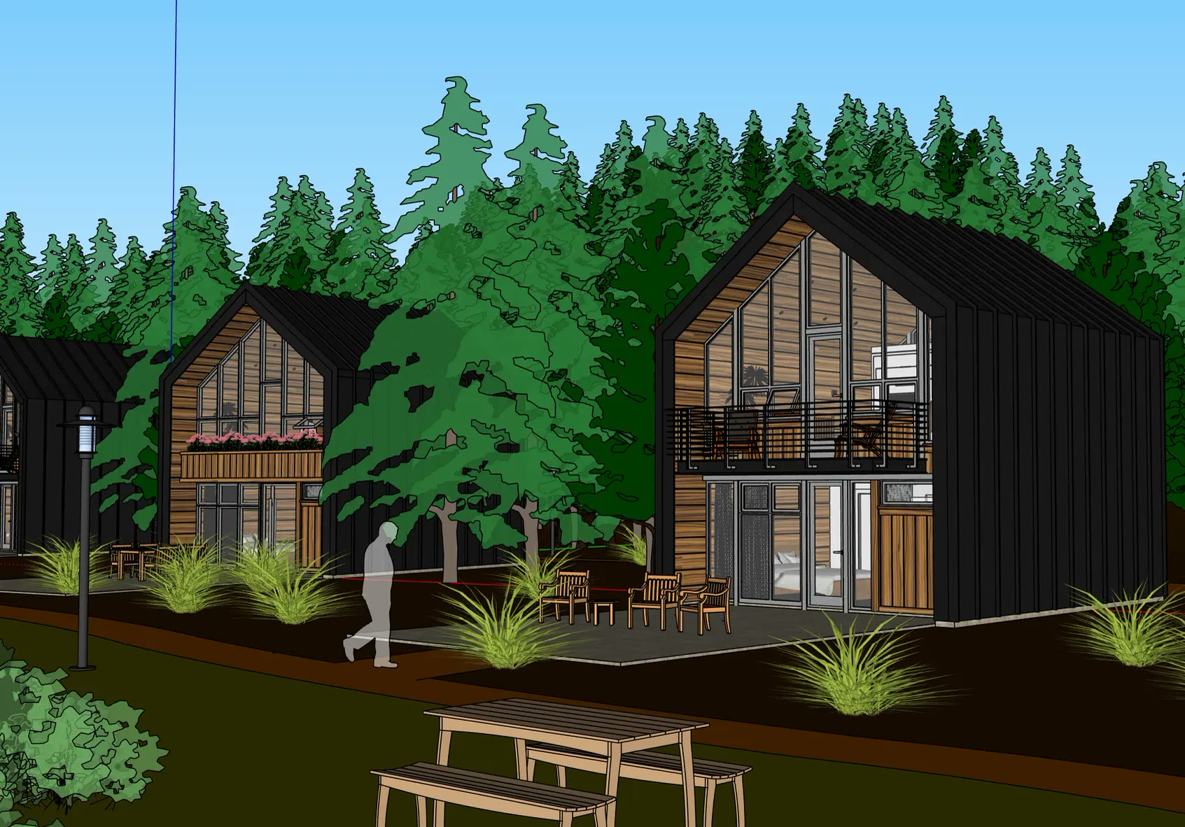 Modelo SketchUp de cabañas