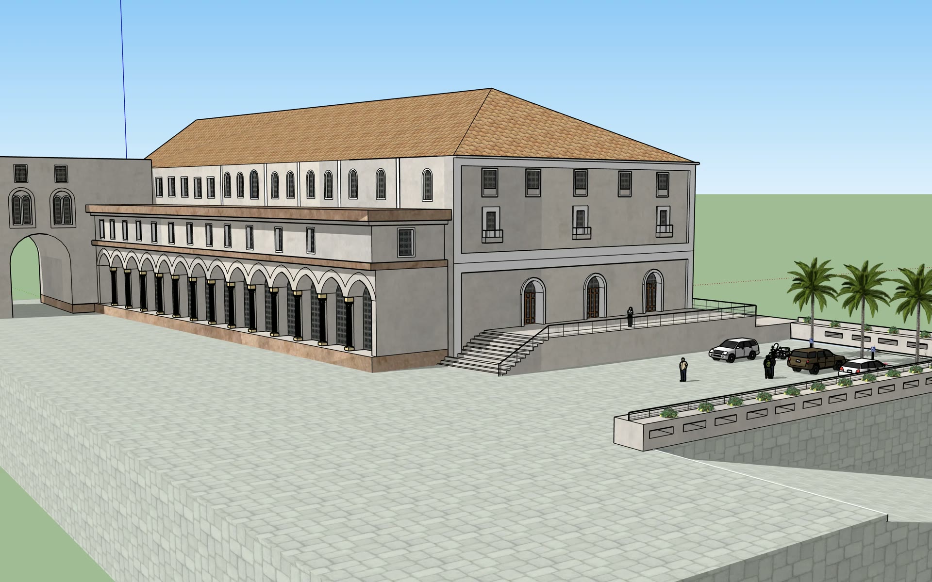 Modelo SketchUp de edificio institucional