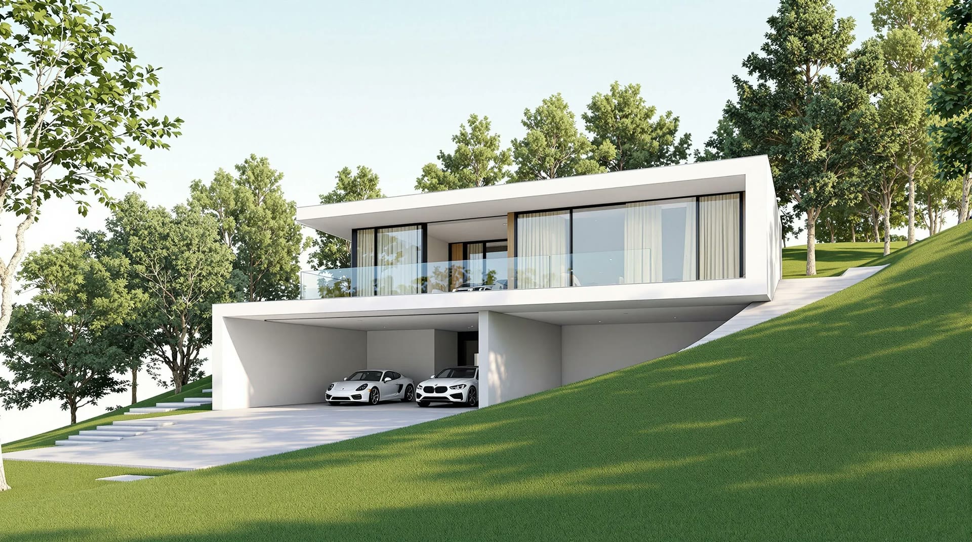 Render fotorrealista de casa moderna
