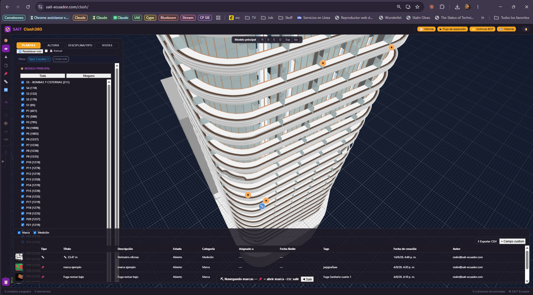 SAITClash 360 — visor BIM con detección de colisiones